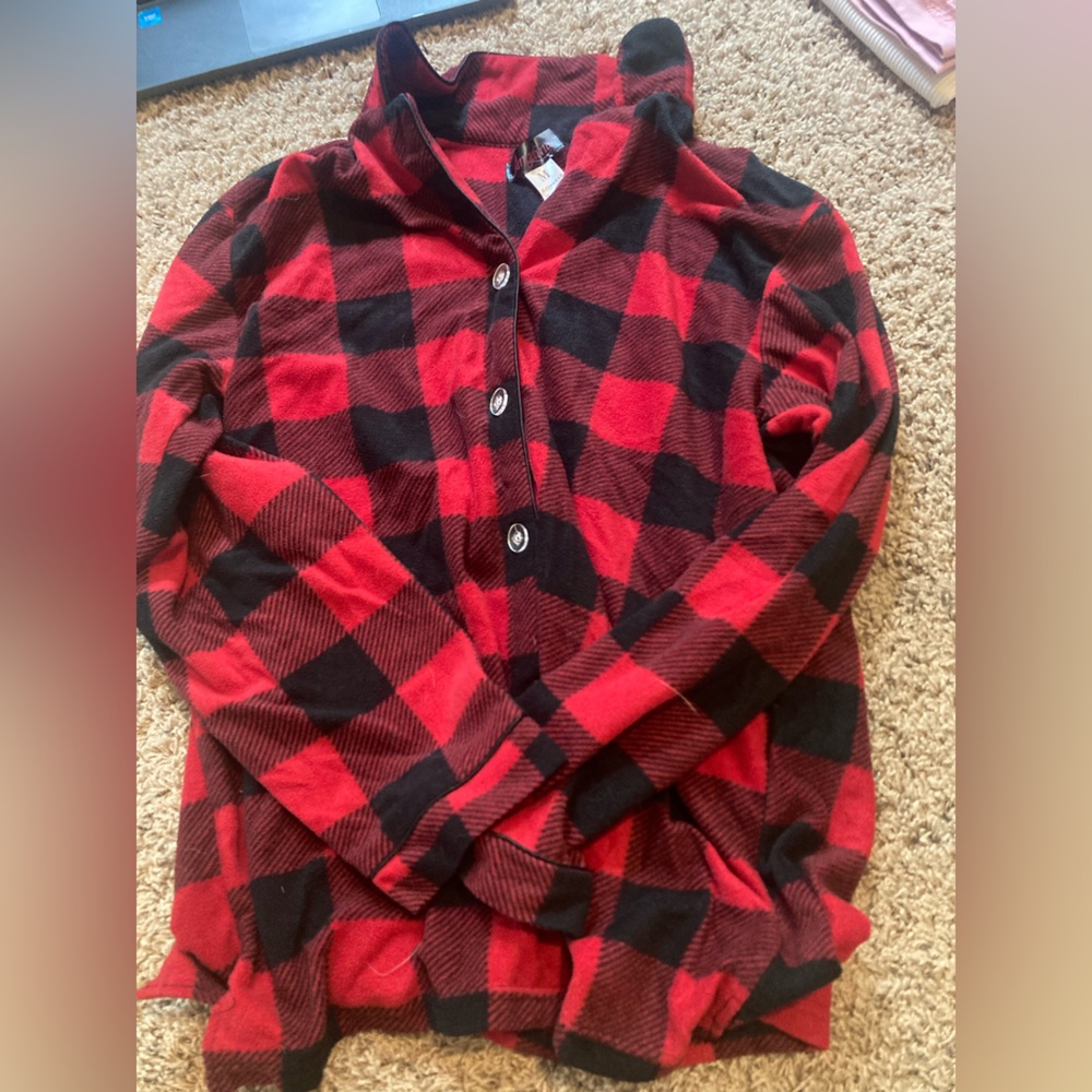 Angelina Red and Black Plaid Pajama Top